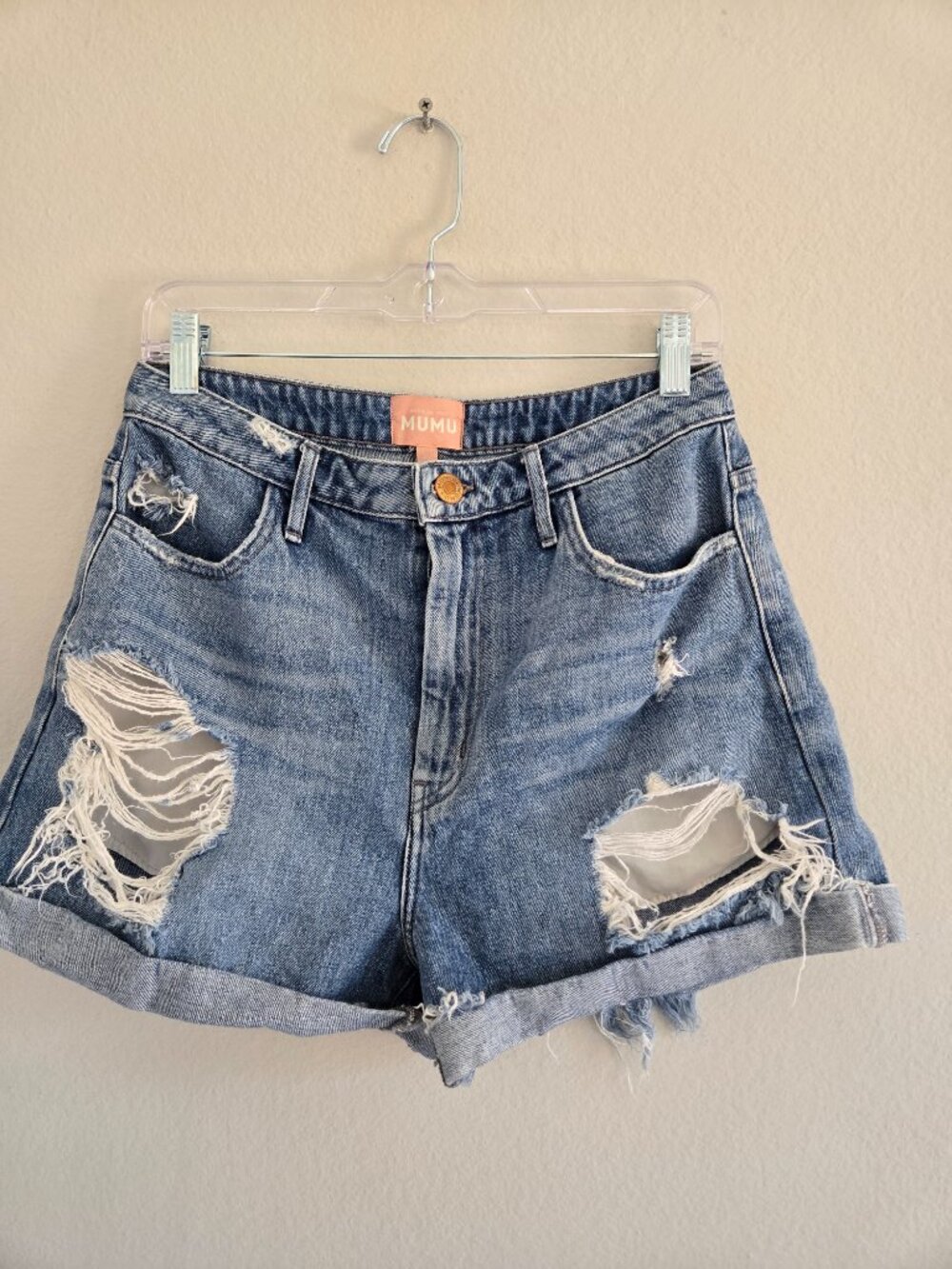 Show Me Your MuMu Raleigh Roll Up Denim Shorts size 27